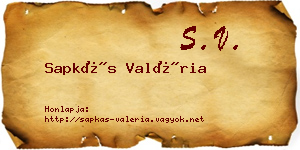 Sapkás Valéria névjegykártya